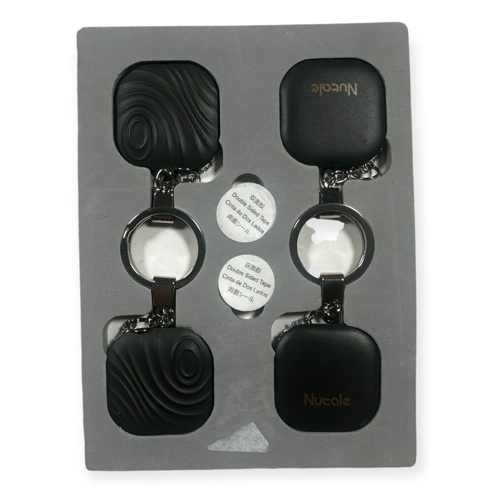Nutale Key Finder Tag (iOS Only) Tracker Locator w/ Key Chain - Gray 4 Pack